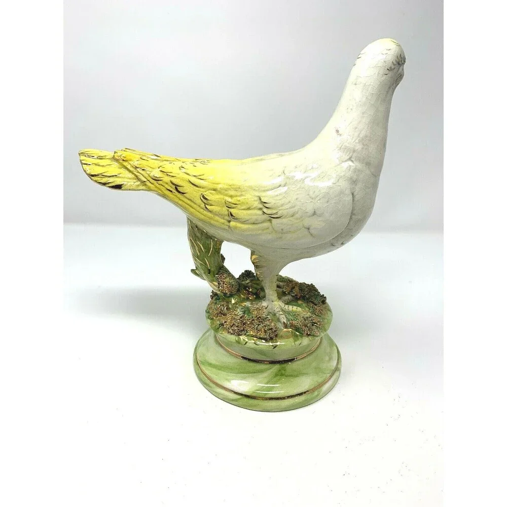 Vintage Freeman Leidy Majolica Ceramic Bird Sculpture 9 3/4